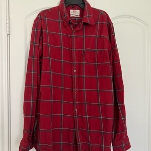 Woolrich Men's Red and Green Plaid Shirt